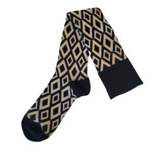 Geometric Knee High Socks Knitted Knee High Socks Black